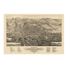 Cargar imagen en el visor de la galería, Digitally Restored and Enhanced 1884 Butte Montana Map Poster - Wall Map of Montana - Old Butte Montana Wall Art - Bird's Eye View of Butte MT History Map