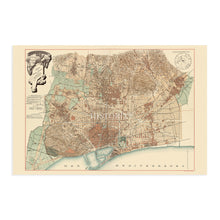 Load image into Gallery viewer, Digitally Restored and Enhanced 1891 Barcelona Spain Map - Vintage Poster de Barcelona Wall Art - History Map of Barcelona Spain - Old Barcelona Poster