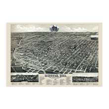 Load image into Gallery viewer, Digitally Restored and Enhanced 1889 Lincoln Nebraska Map - Vintage Lincoln Nebraska Wall Art - Old Lincoln Nebraska Map - Historic Birds Eye View of Lincoln Nebraska Poster