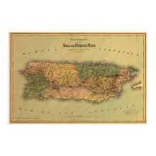 Load image into Gallery viewer, Digitally Restored and Enhanced 1886 Puerto Rico Map Wall Art - Mapa topografico de la isla de Puerto Rico - Vintage Map of Puerto Rico Poster - Puerto Rican Artwork For Walls Decor - Old Map