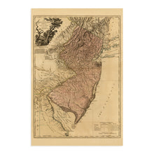 Cargar imagen en el visor de la galería, Digitally Restored and Enhanced 1777 Map of New Jersey State - New Jersey Vintage Map - Province of New Jersey Divided Into East and West - New Jersey Wall Art - Old Map of New Jersey