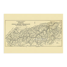 Load image into Gallery viewer, Digitally Restored and Enhanced 1934 Great Smoky Mountains National Park Map - Vintage Great Smoky Mountains Map- Old Smoky Mountains Poster - Preliminary Base Map of Great Smoky Mountains National Park