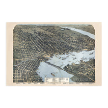 Load image into Gallery viewer, Digitally Restored and Enhanced 1893 Jacksonville Florida Map - Jacksonville Map Wall Art - Old Jacksonville FL Map - Bird's Eye View Vintage Map of Jacksonville Florida with Points of Interest
