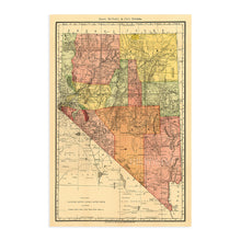 Cargar imagen en el visor de la galería, Digitally Restored and Enhanced 1893 Nevada State Map - Vintage Map of Nevada Wall Art - Vintage Nevada Railroad Map - Nevada Wall Decor - Nevada Home Decor - Old Nevada Map