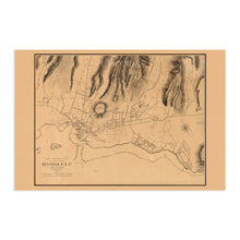 Load image into Gallery viewer, Digitally Restored and Enhanced 1887 Honolulu Hawaii Map Poster - Vintage Map of Honolulu Wall Art - Old Honolulu Map - Historic Honolulu HI and Vicinity Showing Drainage and Public Buildings