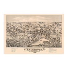 Cargar imagen en el visor de la galería, Digitally Restored and Enhanced 1884 Arlington Massachusetts Map - Old Map of Arlington MA - History Map of Massachusetts Poster - Old Arlington Wall Art