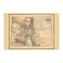 Load image into Gallery viewer, Digitally Restored and Enhanced 1862 Colorado Territory Map - Vintage Map of Colorado Wall Art - Old Colorado Map Poster - Historic Colorado Wall Map Embracing The Central Gold Region
