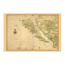 Load image into Gallery viewer, Digitally Restored and Enhanced 1650 California Shown as an Island Map Poster - Vintage Map of California Wall Art History - Old California Map Print