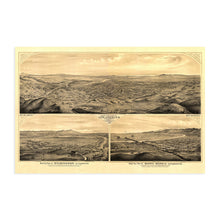 Load image into Gallery viewer, Digitally Restored and Enhanced 1877 Map of Los Angeles California - Vintage Map Panoramic Birds Eye View of Los Angeles, Wilmington and Santa Monica - Los Angeles Decor - Los Angeles Map Art