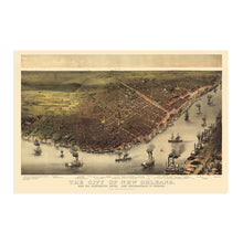 Cargar imagen en el visor de la galería, Digitally Restored and Enhanced 1885 New Orleans Louisiana Map - Vintage Map of New Orleans Wall Art - New Orleans Vintage Map - Historic New Orleans Poster with Names of Prominent Places