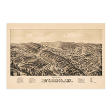 Load image into Gallery viewer, Digitally Restored and Enhanced 1888 Hot Springs Arkansas Map - Vintage Hot Springs Wall Art - Old Hot Springs Map Poster - Bird's Eye View of Hot Springs Arkansas - Restored Hot Springs AR History Map