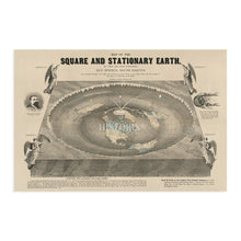 Load image into Gallery viewer, 1893 Flat Earth Map of the World - Old Map of the Square and Stationary Earth - World Map History Wall Art Poster