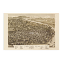 Load image into Gallery viewer, Digitally Restored and Enhanced 1886 Map of Chattanooga Tennessee - Vintage Chattanooga Hamilton County Map of Tennessee - Old Chattanooga Map Poster - Restored Bird's Eye View of Chattanooga Wall Art