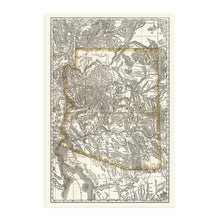 Load image into Gallery viewer, Digitally Restored and Enhanced 1876 Arizona Map Poster - Old Map of Arizona Wall Art - Vintage Arizona Map Print - Indexed Arizona State Map History