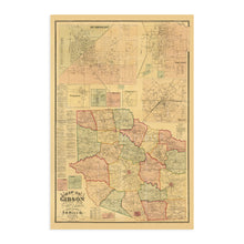 Cargar imagen en el visor de la galería, Digitally Restored and Enhanced 1877 Gibson County Tennessee Map - Vintage Map of Gibson County Humboldt Tennessee Map - Old Gibson County Wall Art Poster - Historic Gibson County Map of Tennessee