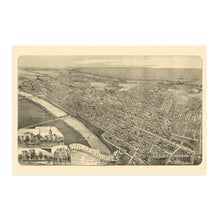 Load image into Gallery viewer, Digitally Restored and Enhanced 1889 Wilkes-Barre Pennsylvania Map - Vintage Wilkes Barre PA Wall Art - Old Wilkes-Barre Map Poster - Historic Bird's Eye View Map of Wilkes Barre Pennsylvania