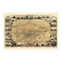 Load image into Gallery viewer, Digitally Restored and Enhanced 1901 Fresno California Map Poster - Vintage Map of Fresno CA - Old City of Fresno Wall Art - History Map of California