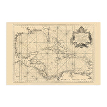 Load image into Gallery viewer, Digitally Restored and Enhanced 1755 Caribbean Map Poster - Vintage Map of the Caribbean Wall Art - Historic Caribbean Poster - Old Caribbean Wall Map - Gulf of Mexico and Islands of America Maritime Map