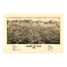 Load image into Gallery viewer, Digitally Restored and Enhanced 1882 Santa Fe New Mexico Map - Map of Santa Fe Wall Art - Santa Fe City New Mexico History Map Poster - Old Map of NM