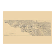 Cargar imagen en el visor de la galería, Digitally Restored and Enhanced 1915 Los Angeles California Map - Map of Los Angeles & San Gabriel Mountains - Old Map of Los Angeles California Wall Art
