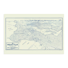 Load image into Gallery viewer, Digitally Restored and Enhanced 1925 Map of Seattle Washington - Vintage Map of Seattle Wall Art - Seattle Vintage Poster - Bird's Eye View of Seattle Wall Map - Portion of City and Vicinity