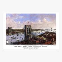 Load image into Gallery viewer, Digitally Restored and Enhanced 1885 New York Brooklyn Bridge Wall Art - Vintage Brooklyn Bridge Wall Art Color - Wall Art Brooklyn Bridge Poster - Brooklyn Bridge Print - Brooklyn Bridge Art