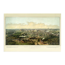 Load image into Gallery viewer, Digitally Restored and Enhanced 1867 Columbus Ohio Map Poster - Vintage Map of Columbus Ohio Wall Art - Old Columbus Map - Historic Columbus Poster Viewed from Capital University