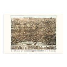 Load image into Gallery viewer, Digitally Restored and Enhanced 1877 Hartford Map - Vintage Map of Hartford CT - Bird's Eye View Map of Hartford Connecticut Wall Art - Old Hartford City Map - Historic Hartford Poster
