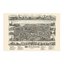 Load image into Gallery viewer, Digitally Restored and Enhanced 1888 Westborough Massachusetts Map - History Map of Westborough MA Wall Art - Old Westborough Worcester County Wall Map