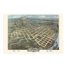 Load image into Gallery viewer, Digitally Restored and Enhanced 1871 Chattanooga Tennessee Map - Old Chattanooga TN Map Poster - Bird's Eye View Map of Chattanooga Tennessee Wall Art