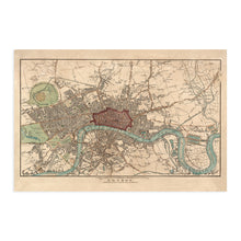 Load image into Gallery viewer, Digitally Restored and Enhanced 1815 London England Map Poster - Vintage Map of London Wall Art - Historic London Wall Decor - Old Map of London England Wall Art