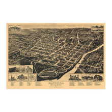 Load image into Gallery viewer, Digitally Restored and Enhanced 1887 Macon Georgia Map - Vintage Macon GA Wall Art Poster - Old Macon Georgia Map - Bird's Eye View of Macon Bibb County GA Showing Index to Points of Interest