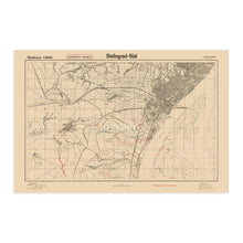 Cargar imagen en el visor de la galería, Digitally Restored and Enhanced 1942 Stalingrad Russia Map Poster - Map of Volgograd Russia - History Map of Stalingrad Wall Art - Old Russia Wall Map