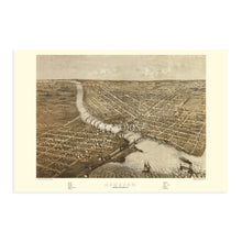Load image into Gallery viewer, Digitally Restored and Enhanced 1867 Oshkosh Wisconsin Map - Old Oshkosh Winnebago County Wisconsin Wall Art - History Map of Oshkosh City WI Poster