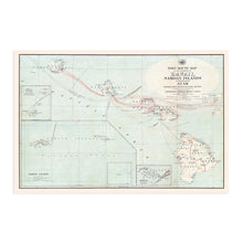 Load image into Gallery viewer, Digitally Restored and Enhanced 1903 Hawaii Samoan Islands & Guam Map - Post Route Map of the Territory of Hawaii Samoa Islands & Island of Guam Wall Art