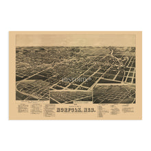 Load image into Gallery viewer, Digitally Restored and Enhanced 1889 Norfolk Nebraska Map - History Map of Norfolk Wall Art - Perspective Map of Norfolk NE - Old Map of Nebraska Poster
