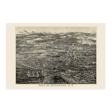 Load image into Gallery viewer, 1875 Kingston New York Map - Old Map of New York Poster - History Map of Kingston NY Wall Art