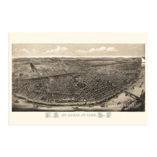 Load image into Gallery viewer, Digitally Restored and Enhanced 1895 Saint Louis Missouri Map - Vintage Map of St Louis MO Wall Decor - Old St Louis City Map - Perspective St Louis Wall Art Showing Index to Points of Interest