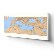 Load image into Gallery viewer, Digitally Restored and Enhanced 1998 Mediterranean Map Canvas Art - Canvas Wrap Vintage Map of Mediterranean Poster - Old Mediterranean Wall Art - Historic Mediterranean Basin Map Print