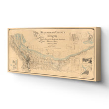 Load image into Gallery viewer, Digitally Restored and Enhanced 1889 Multnomah County Map Canvas Art - Canvas Wrap Vintage Multnomah - History Map of Multnomah County Oregon - Old Multnomah County Oregon Map Wall Art Poster