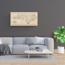 Load image into Gallery viewer, Digitally Restored and Enhanced 1833 North Carolina Map Canvas - Canvas Wrap Vintage North Carolina Map Print - Restored NC Map Poster - Old State of North Carolina Wall Art - Restored NC State Map