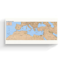 Load image into Gallery viewer, Digitally Restored and Enhanced 1998 Mediterranean Map Canvas Art - Canvas Wrap Vintage Map of Mediterranean Poster - Old Mediterranean Wall Art - Historic Mediterranean Basin Map Print