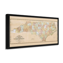 Load image into Gallery viewer, Digitally Restored and Enhanced 1833 North Carolina Map Print - Framed Vintage North Carolina Wall Art - Old NC Map Poster - Historic Map of NC Poster - Map of North Carolina State