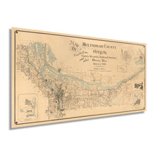 Cargar imagen en el visor de la galería, Digitally Restored and Enhanced 1889 Map of Multnomah County Oregon - Vintage Map Wall Art - Multnomah County Portland Oregon Map showing Lot Lines, Landowners, Schools, Churches, Post Offices