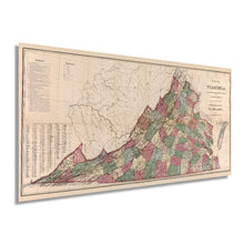 Load image into Gallery viewer, Digitally Restored and Enhanced 1871 State Map of Virginia - Vintage Map Wall Art - Vintage Virginia Map with Population of Cities, Towns and Townships - Virginia Wall Map - Virginia Decor