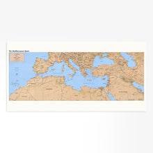 Load image into Gallery viewer, Digitally Restored and Enhanced 1998 Mediterranean Basin Map - Map of the Mediterranean Region - Mediterranean Sea Map - Mediterranean Map Poster Print