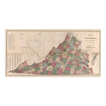 Load image into Gallery viewer, Digitally Restored and Enhanced 1871 State Map of Virginia - Vintage Map Wall Art - Vintage Virginia Map with Population of Cities, Towns and Townships - Virginia Wall Map - Virginia Decor