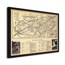 Load image into Gallery viewer, Digitally Restored and Enhanced 1940 Great Smoky Mountains Map - Framed Vintage Great Smoky Mountains National Park Wall Art - Old Smoky Mountains Poster - Smoky Mountains Wall Art