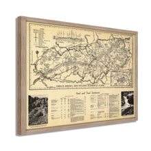 Load image into Gallery viewer, Digitally Restored and Enhanced 1940 Great Smoky Mountains Map - Framed Vintage Great Smoky Mountains National Park Wall Art - Old Smoky Mountains Poster - Smoky Mountains Wall Art