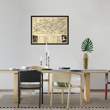 Load image into Gallery viewer, Digitally Restored and Enhanced 1940 Great Smoky Mountains Map - Framed Vintage Great Smoky Mountains National Park Wall Art - Old Smoky Mountains Poster - Smoky Mountains Wall Art